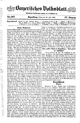 Bayerisches Volksblatt (Regensburger Morgenblatt) Freitag 30. Juli 1852