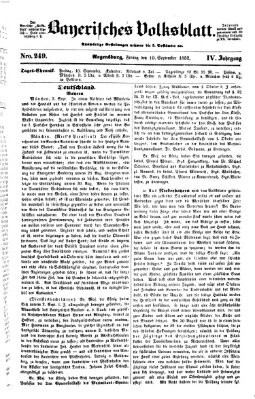 Bayerisches Volksblatt (Regensburger Morgenblatt) Freitag 10. September 1852
