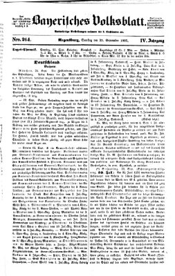 Bayerisches Volksblatt (Regensburger Morgenblatt) Samstag 25. September 1852