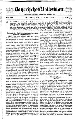 Bayerisches Volksblatt (Regensburger Morgenblatt) Dienstag 12. Oktober 1852