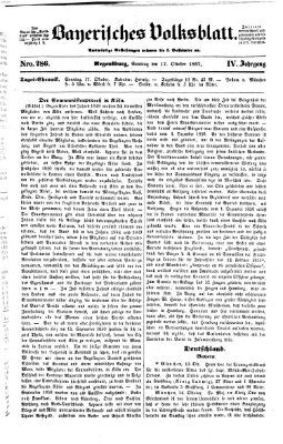 Bayerisches Volksblatt (Regensburger Morgenblatt) Sonntag 17. Oktober 1852