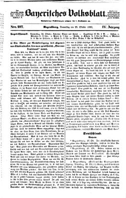 Bayerisches Volksblatt (Regensburger Morgenblatt) Donnerstag 28. Oktober 1852