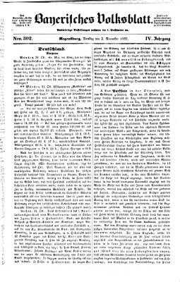 Bayerisches Volksblatt (Regensburger Morgenblatt) Dienstag 2. November 1852