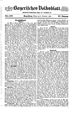 Bayerisches Volksblatt (Regensburger Morgenblatt) Montag 8. November 1852