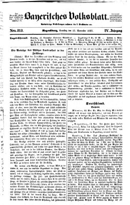 Bayerisches Volksblatt (Regensburger Morgenblatt) Samstag 13. November 1852