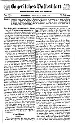 Bayerisches Volksblatt (Regensburger Morgenblatt) Samstag 29. Januar 1853
