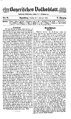 Bayerisches Volksblatt (Regensburger Morgenblatt) Dienstag 1. Februar 1853