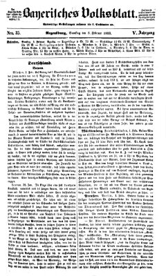Bayerisches Volksblatt (Regensburger Morgenblatt) Samstag 5. Februar 1853