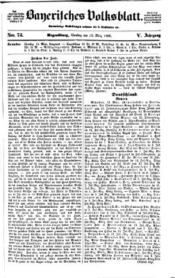 Bayerisches Volksblatt (Regensburger Morgenblatt) Dienstag 15. März 1853
