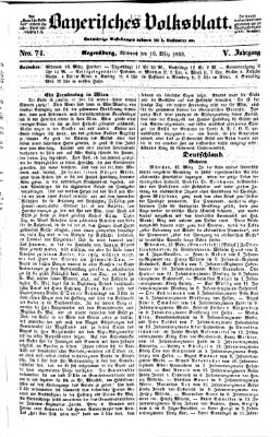 Bayerisches Volksblatt (Regensburger Morgenblatt) Mittwoch 16. März 1853