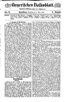 Bayerisches Volksblatt (Regensburger Morgenblatt) Donnerstag 17. März 1853