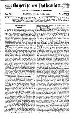 Bayerisches Volksblatt (Regensburger Morgenblatt) Freitag 18. März 1853