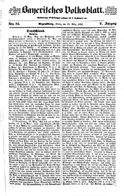 Bayerisches Volksblatt (Regensburger Morgenblatt) Freitag 25. März 1853