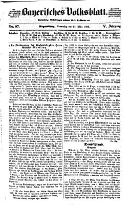 Bayerisches Volksblatt (Regensburger Morgenblatt) Donnerstag 31. März 1853
