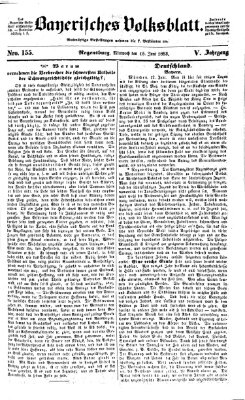Bayerisches Volksblatt (Regensburger Morgenblatt) Mittwoch 15. Juni 1853