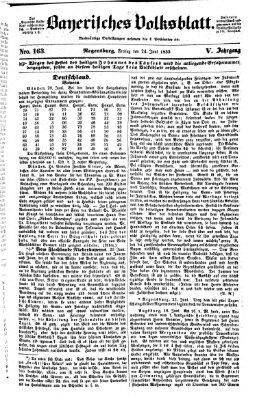 Bayerisches Volksblatt (Regensburger Morgenblatt) Freitag 24. Juni 1853
