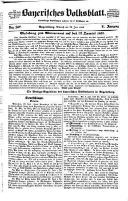 Bayerisches Volksblatt (Regensburger Morgenblatt) Mittwoch 29. Juni 1853