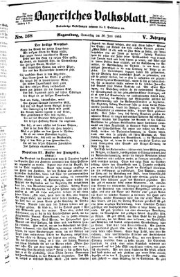 Bayerisches Volksblatt (Regensburger Morgenblatt) Donnerstag 30. Juni 1853