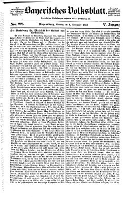 Bayerisches Volksblatt (Regensburger Morgenblatt) Sonntag 4. September 1853