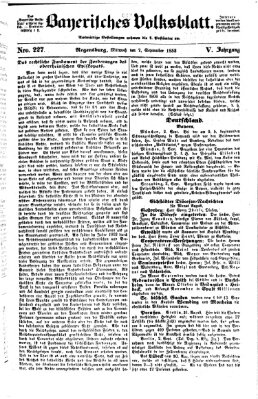 Bayerisches Volksblatt (Regensburger Morgenblatt) Mittwoch 7. September 1853