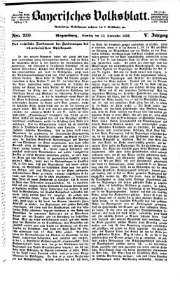 Bayerisches Volksblatt (Regensburger Morgenblatt) Samstag 10. September 1853