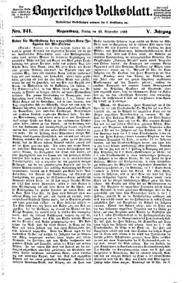Bayerisches Volksblatt (Regensburger Morgenblatt) Freitag 23. September 1853