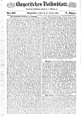 Bayerisches Volksblatt (Regensburger Morgenblatt) Samstag 19. November 1853