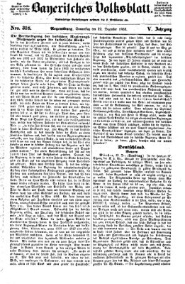 Bayerisches Volksblatt (Regensburger Morgenblatt) Donnerstag 22. Dezember 1853