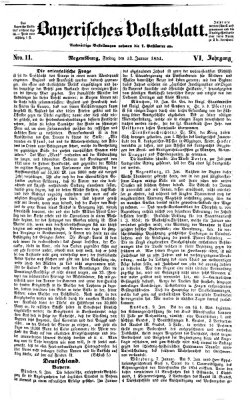 Bayerisches Volksblatt (Regensburger Morgenblatt) Freitag 13. Januar 1854