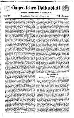 Bayerisches Volksblatt (Regensburger Morgenblatt) Mittwoch 1. Februar 1854