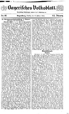 Bayerisches Volksblatt (Regensburger Morgenblatt) Samstag 18. Februar 1854