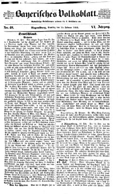 Bayerisches Volksblatt (Regensburger Morgenblatt) Samstag 25. Februar 1854