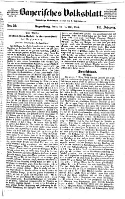 Bayerisches Volksblatt (Regensburger Morgenblatt) Freitag 10. März 1854