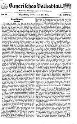 Bayerisches Volksblatt (Regensburger Morgenblatt) Samstag 18. März 1854