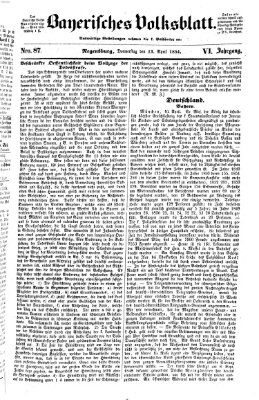 Bayerisches Volksblatt (Regensburger Morgenblatt) Donnerstag 13. April 1854