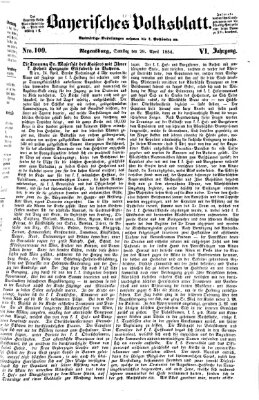 Bayerisches Volksblatt (Regensburger Morgenblatt) Samstag 29. April 1854