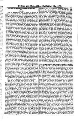 Bayerisches Volksblatt (Regensburger Morgenblatt) Mittwoch 3. Mai 1854