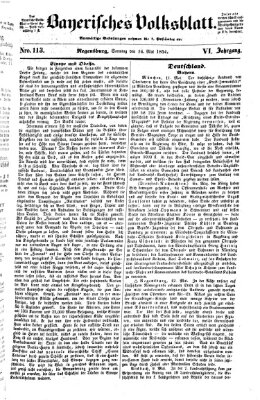 Bayerisches Volksblatt (Regensburger Morgenblatt) Sonntag 14. Mai 1854