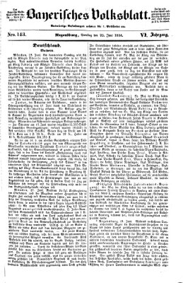 Bayerisches Volksblatt (Regensburger Morgenblatt) Dienstag 20. Juni 1854