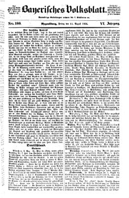 Bayerisches Volksblatt (Regensburger Morgenblatt) Freitag 11. August 1854