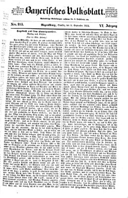 Bayerisches Volksblatt (Regensburger Morgenblatt) Samstag 9. September 1854