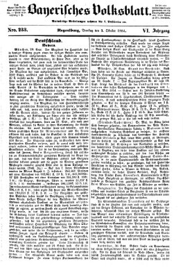 Bayerisches Volksblatt (Regensburger Morgenblatt) Dienstag 3. Oktober 1854