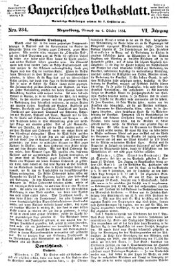 Bayerisches Volksblatt (Regensburger Morgenblatt) Mittwoch 4. Oktober 1854