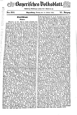 Bayerisches Volksblatt (Regensburger Morgenblatt) Sonntag 15. Oktober 1854