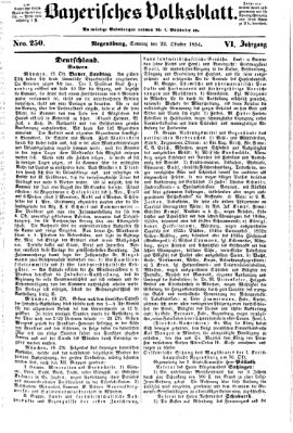 Bayerisches Volksblatt (Regensburger Morgenblatt) Sonntag 22. Oktober 1854