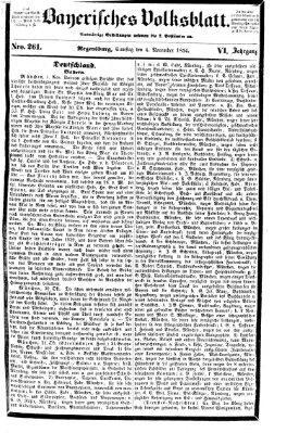 Bayerisches Volksblatt (Regensburger Morgenblatt) Samstag 4. November 1854