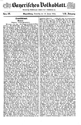 Bayerisches Volksblatt (Regensburger Morgenblatt) Donnerstag 18. Januar 1855