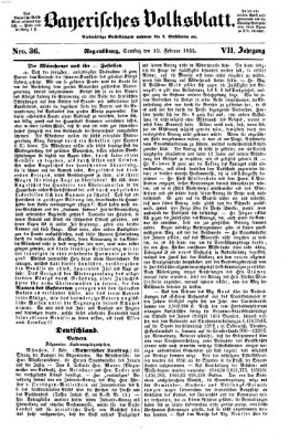 Bayerisches Volksblatt (Regensburger Morgenblatt) Samstag 10. Februar 1855