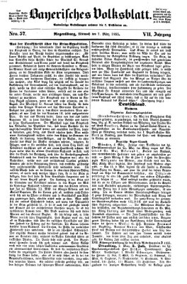 Bayerisches Volksblatt (Regensburger Morgenblatt) Mittwoch 7. März 1855