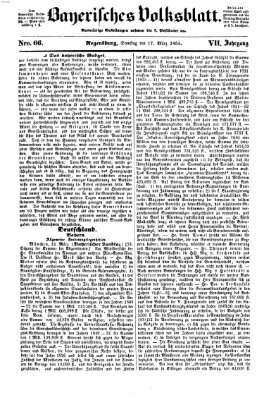 Bayerisches Volksblatt (Regensburger Morgenblatt) Samstag 17. März 1855